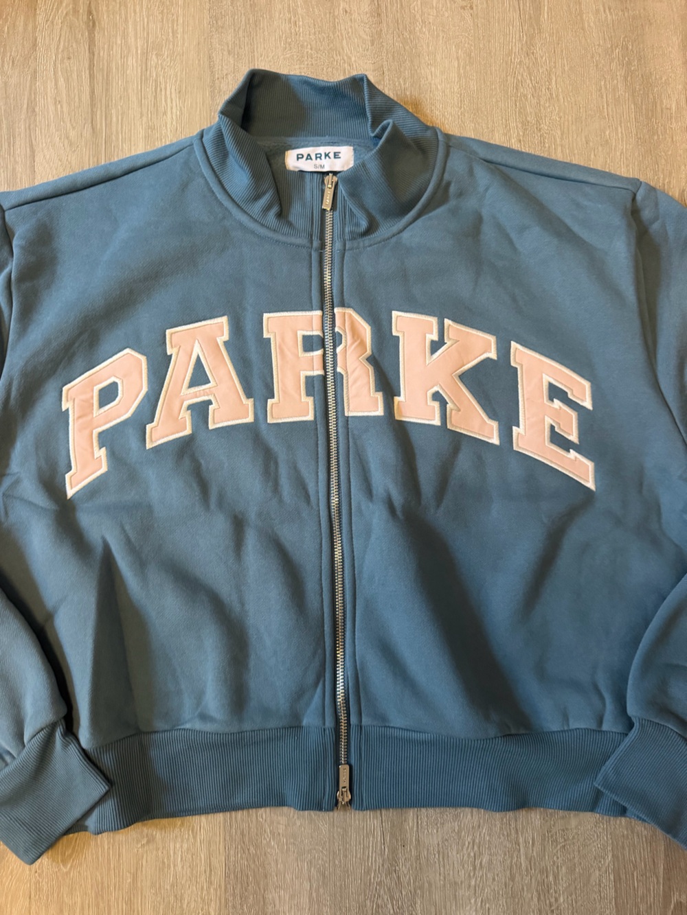 Parke Zip Up Varsity Mockneck Sz S/M Mulled NWT - Picture 2 of 4